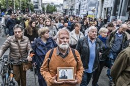 Belgique, Anvers, 12 mai 2019 Au moins 15 000 personnes se sont rassemblés à Anvers pour protester contre les violences sexuelles dans le cadre d'une marche silencieuse pour la mort de Julie Van Espen.
